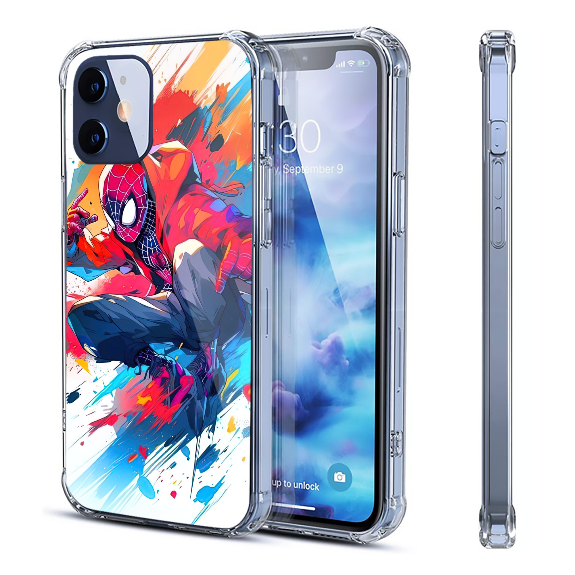 （画像用） Spider Man スパイダーマン 【iPhone 12シリーズ対応】透明スマホケース（クリアソフトケース）